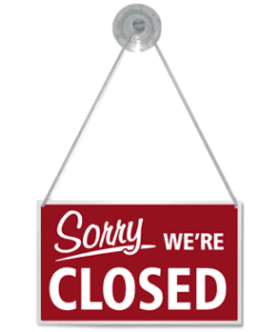 Closed sign